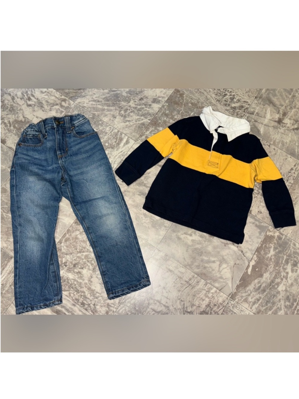 Old Navy Toddler Boys 2-Piece Rugby Shirt Jeans Set Size 2T